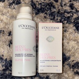 L'OCCITANE Reine des Prés Brightening Cleansing Foam and Serum Set